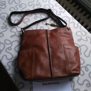 Fossil Lane brown leather bag